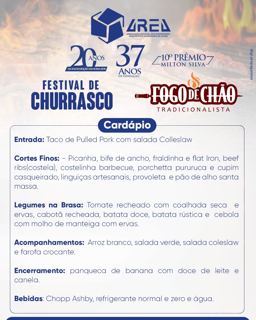 Cardapio da festa