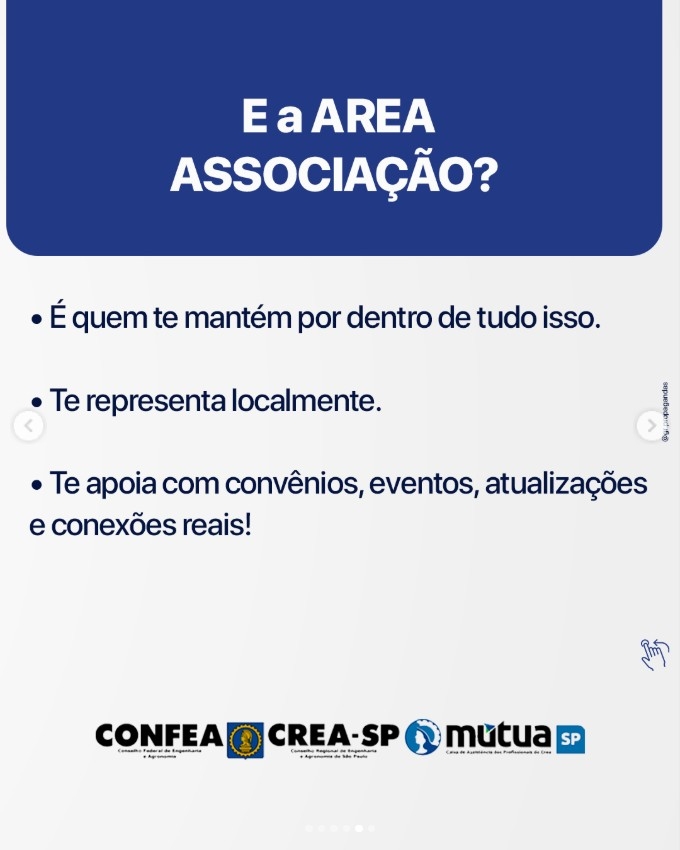 Você conhece todos os seus direitos e benefícios como engenheiro e agrônomo registrado ao @creasaopaulo?