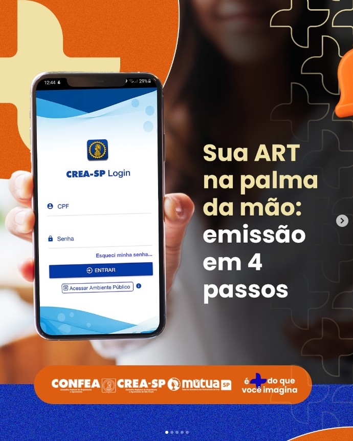 Emitir sua ART direto no app do Crea-SP