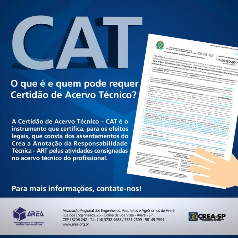 CAT - O que é e quem pode requer Certidão de Acervo Técnico?