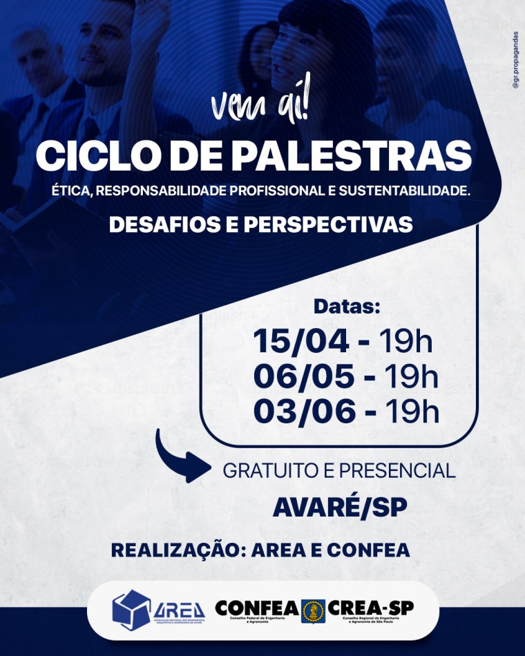 Vem ai! Ciclo de palestras.