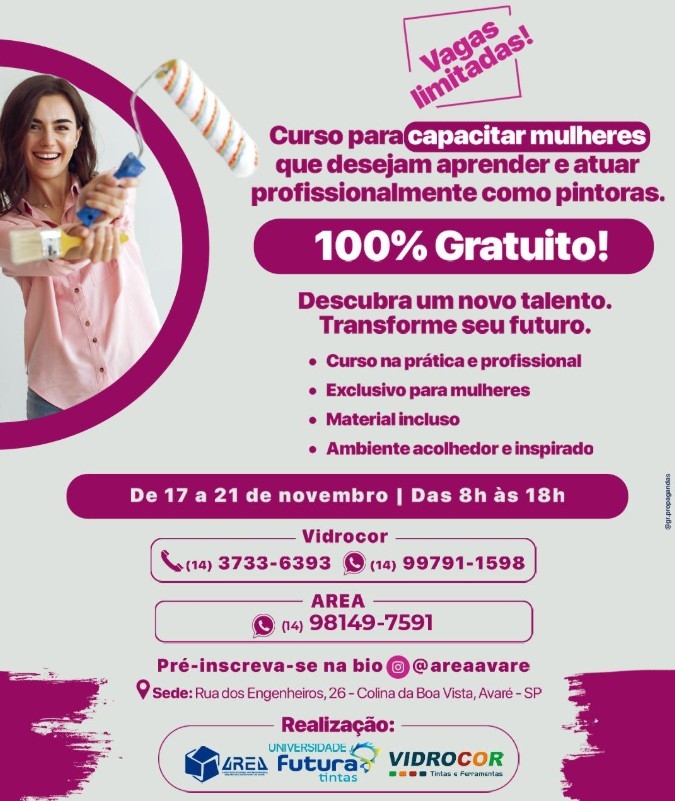 Vagas limitadas!! Faça sua pré-inscrição AGORA no link da bio