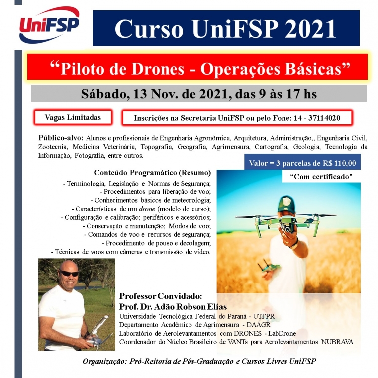 Curso Piloto de Drones - operações básicas