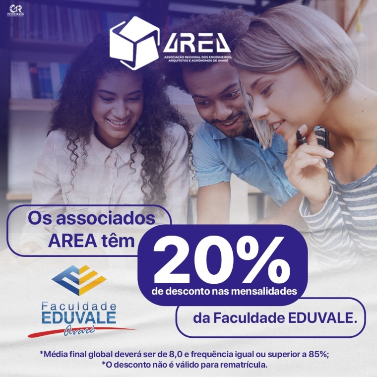 Associados AREA tem 20% de desconto nas mensalidades