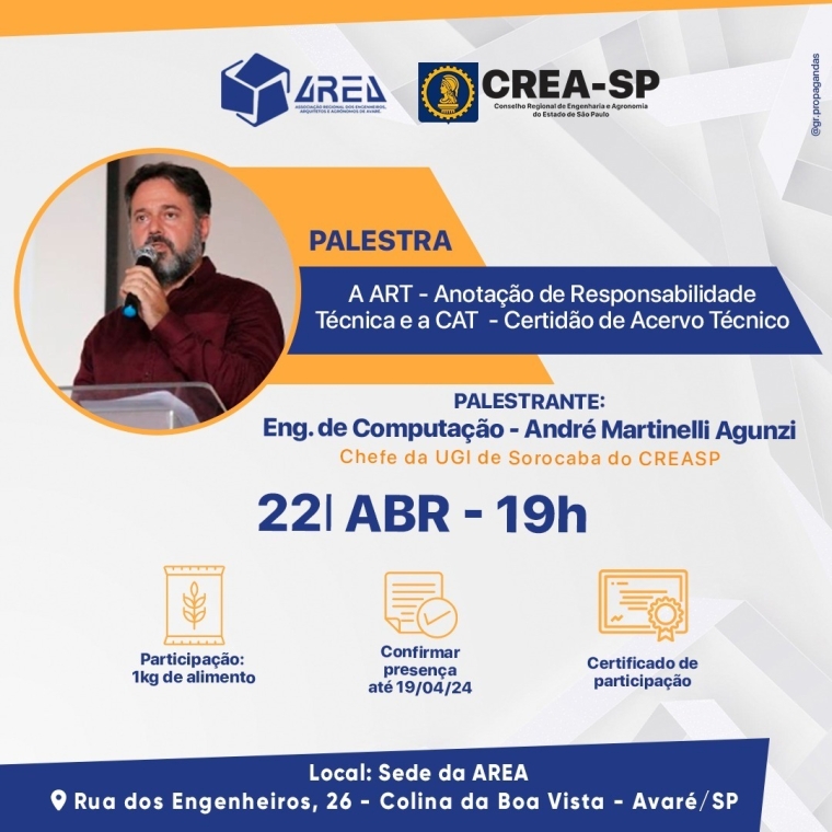 PALESTRA - A ART - Anotações de Responsabilidade Técnica e a CAT- Certidão de acervo Técnico