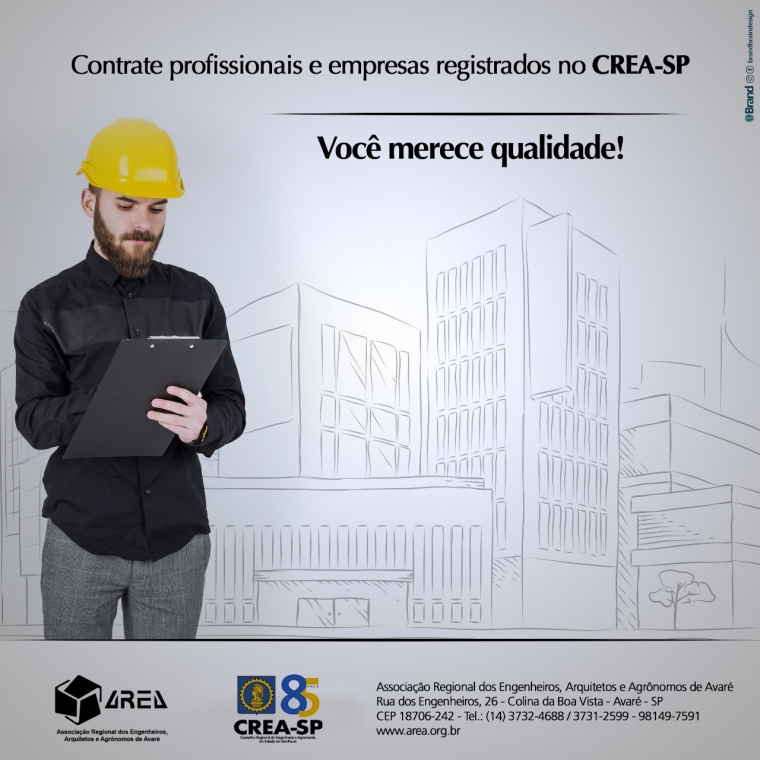 Contrate profissionais e empresas registradas no CREA-SP
