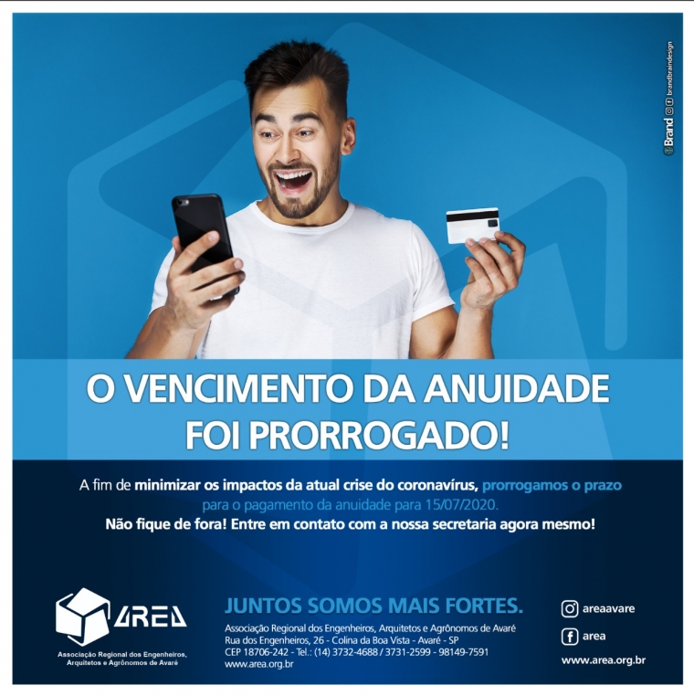 O vencimento da anuidade foi prorrogado!