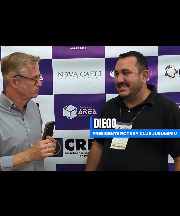 Recebemos uma presença muito especial: Diego, presidente do Rotary Club Jurumirim