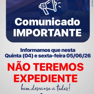 Não teremos expediente